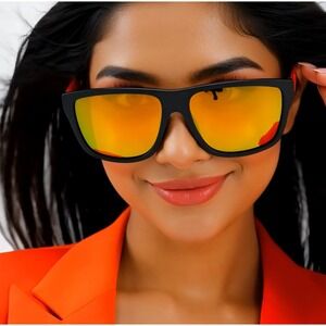 Women Sunglasses Polarized ORange Mirrored Lens Square Frame Driving Lentes 2026
